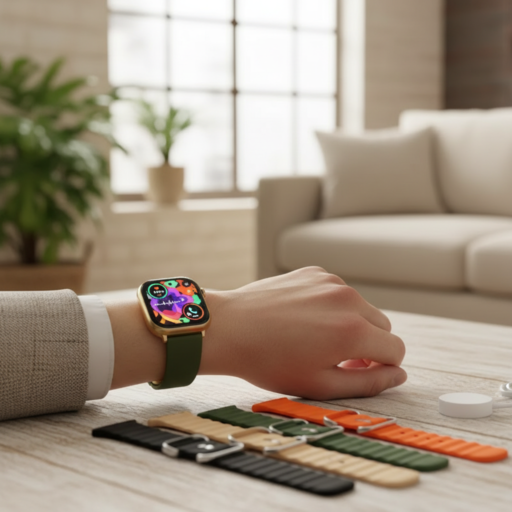 7 in 1 Strap Smart Watch X10ultra 3 Bluetooth Phone Call Smartwatch Waterproof DIY Watch Faces for men women Gold Watch 2025 new