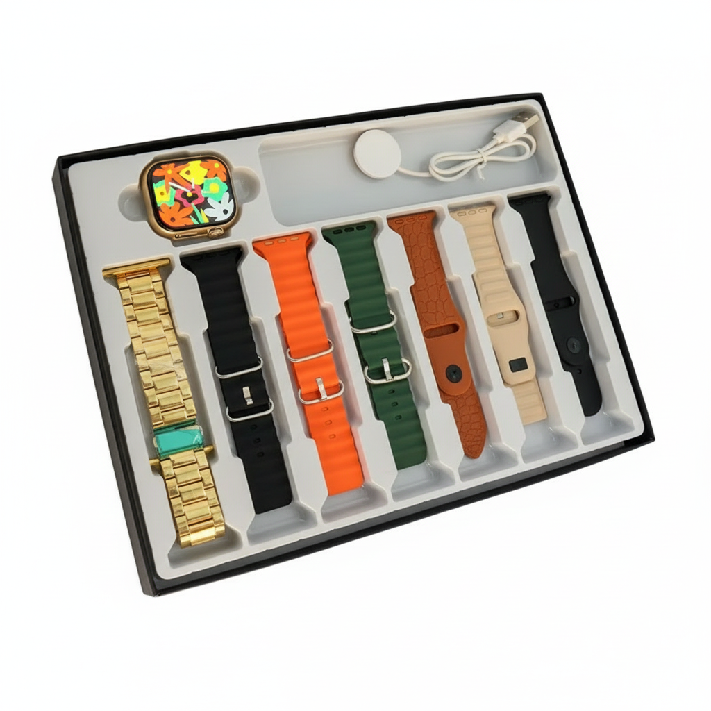 7 in 1 Strap Smart Watch X10ultra 3 Bluetooth Phone Call Smartwatch Waterproof DIY Watch Faces for men women Gold Watch 2025 new