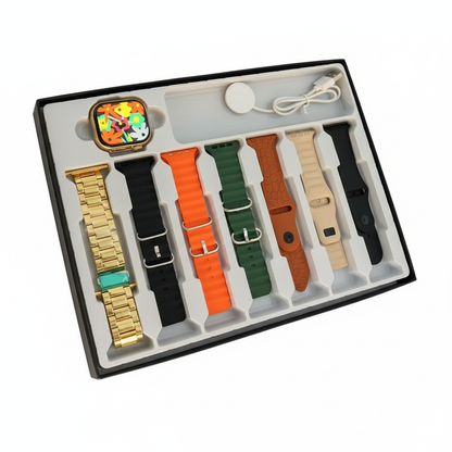 7 in 1 Strap Smart Watch X10ultra 3 Bluetooth Phone Call Smartwatch Waterproof DIY Watch Faces for men women Gold Watch 2025 new